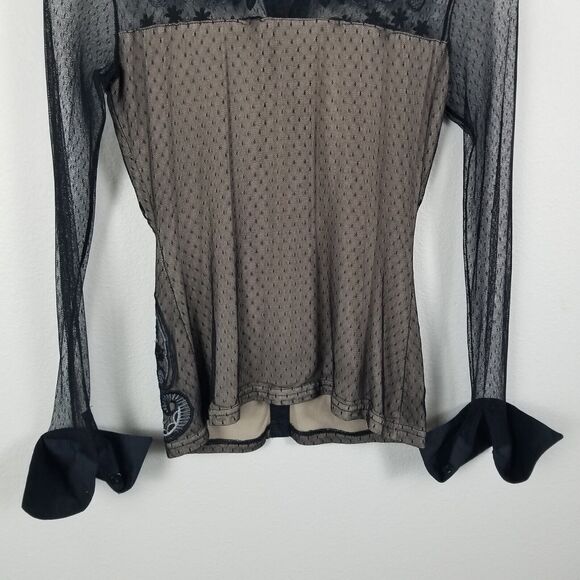 Blanc Nature Vintage Y2K Embroidered Goth Mesh Shirt Size 38 (Cigarette Odor) - Picture 11 of 14